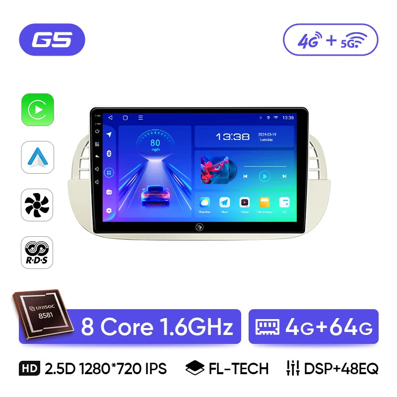 Ainavi Car Radio For Fiat 500 2010 2011 2012 2013 2014 2015 2016 2017 Wireless Carplay Android Auto Car Stereo Car Multimedia