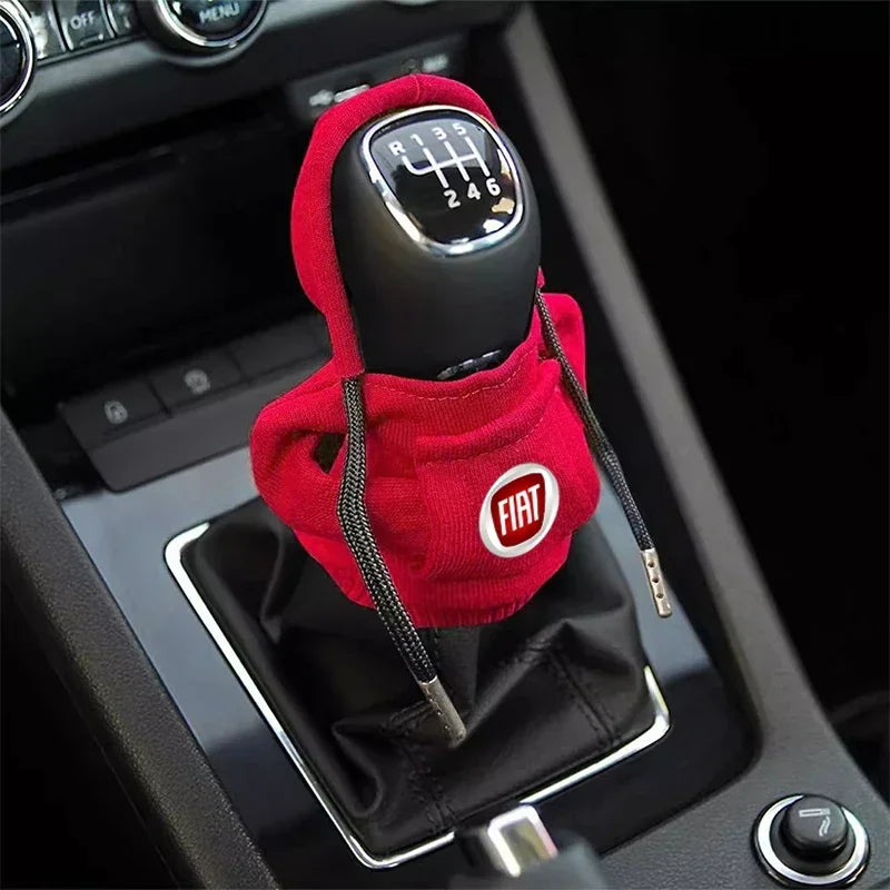Car Gear Shift Lever Knob Sweatshirt Cover Auto Shift Cover For Fiat Abarth 500 595 124 Becquet Fiat Punto Ducato Palio Grande