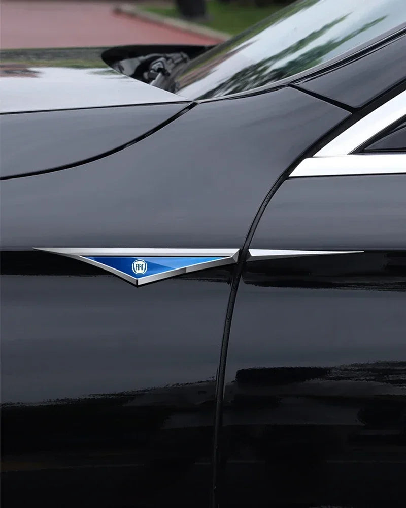 2pcs 3d alloy car stickers car accsesories accessory for fiat 500 500l 500x 500e abarth electric Stainless steel