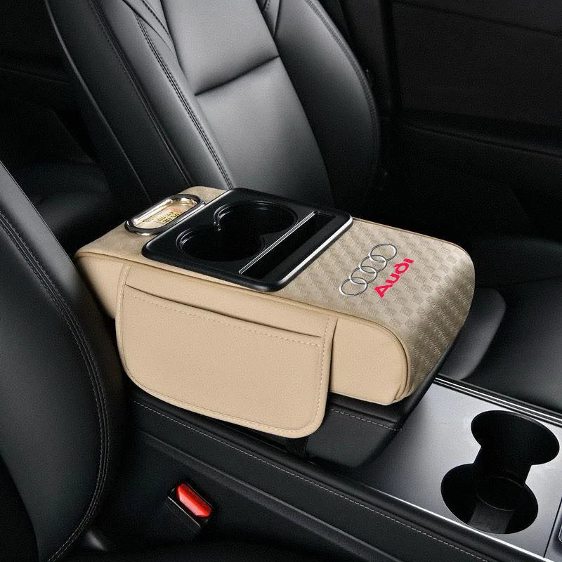 Auto Center Console Armrest Cushion With 2 Cup Holder Tissue Box for Audi A1 A3 A4 A5 A6 A7 A8 Q3 Q5 Q7 Q8 RS4 RS5 S3 S4 S5 TT