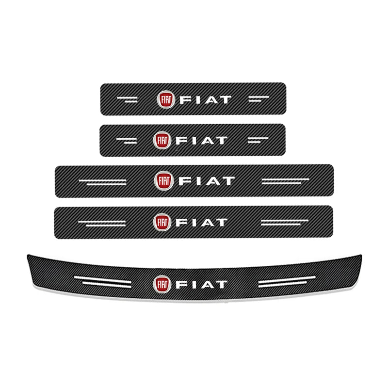 New Carbon Fiber Car Door Threshold Protector Stickers Waterproof For FIAT 500 Grande Stilo Freemont Punto Astra Bravo Ducato