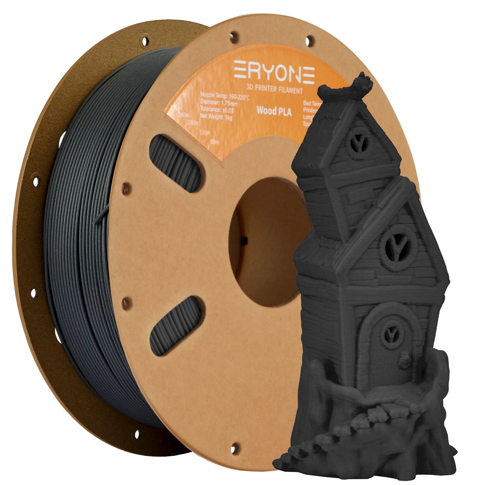 ERYONE 1kg/3KG/10KG Wood PLA Filament 3D Printer PLA Filament 1.75mm +/- 0.03mm, PLA Filament 1KG Cardboard Spool(2.2LBS)