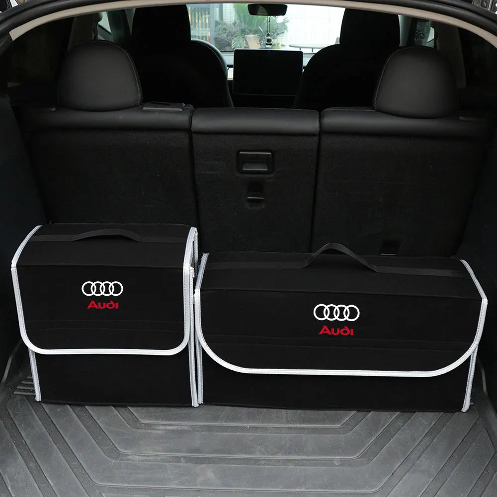 Large Capacity Car Trunk Storage Box Auto Badge Multiuse Tools Organizer Bag Folding Stowing Tidying Accessories For AUDI SLINE