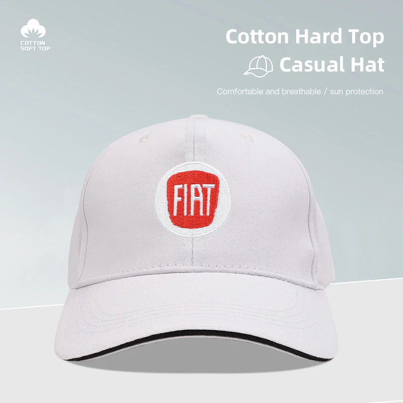 Fiat Emblem Baseball Hat Men Women Adjustable Peaked Cap For Fiat Abarth 500e Panda Tipo FR Argo Freemont Viaggio Bravo Punto