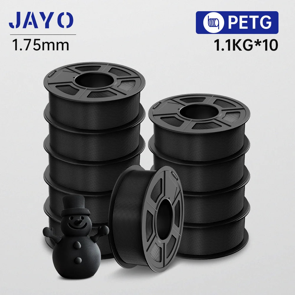 JAYO 10 Rolls 3D PETG/PLA/PLA PLUS/PLA Meta/ PLA Matte Printer Filament 1.75mm 100% No Bubble non-toxic 3D Printing Materials