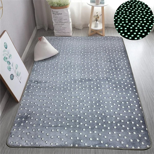 Unique Area Rugs Glow in The Dark Rug Luminous Carpet for Kids Bedroom Modern Indoor Rugs for Children Dorm Home Decor Carpets