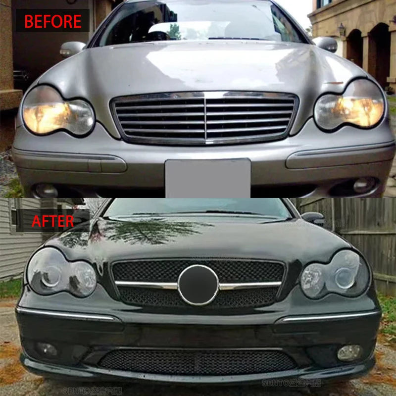 Car Front Grille Grill For Mercedes-Benz C-Class W203 C200 C240 C280 C320 2001-2007 Tuning Accessories ABS Grills
