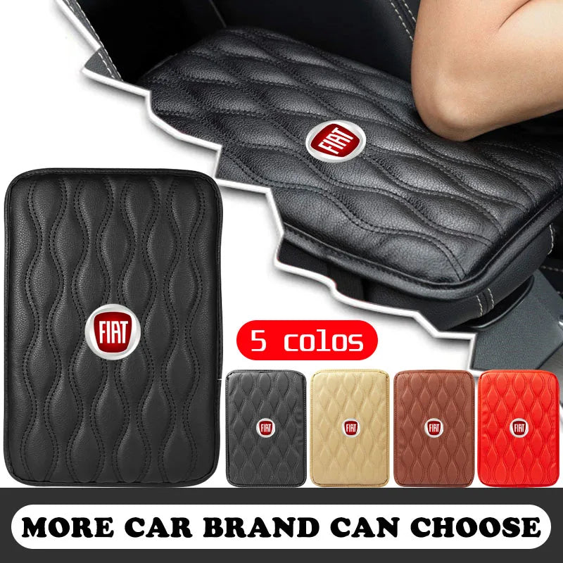 Car Armrest Mat Center Console Leather Protection Cushion For Fiat Ducato Abarth Tipo Panda Bravo Doblo Stilo 500 124 125