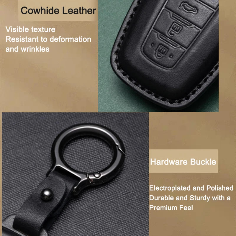 Genuine Leather For Audi A1 A3 8P A4 B9 A5 A6 C7 8S 8W A7 A8 Q3 Q5 Q7 4M S4 S5 S6 S7 S8 RS3 RS6 SQ5 TTS TFSI Car Smart Key Case