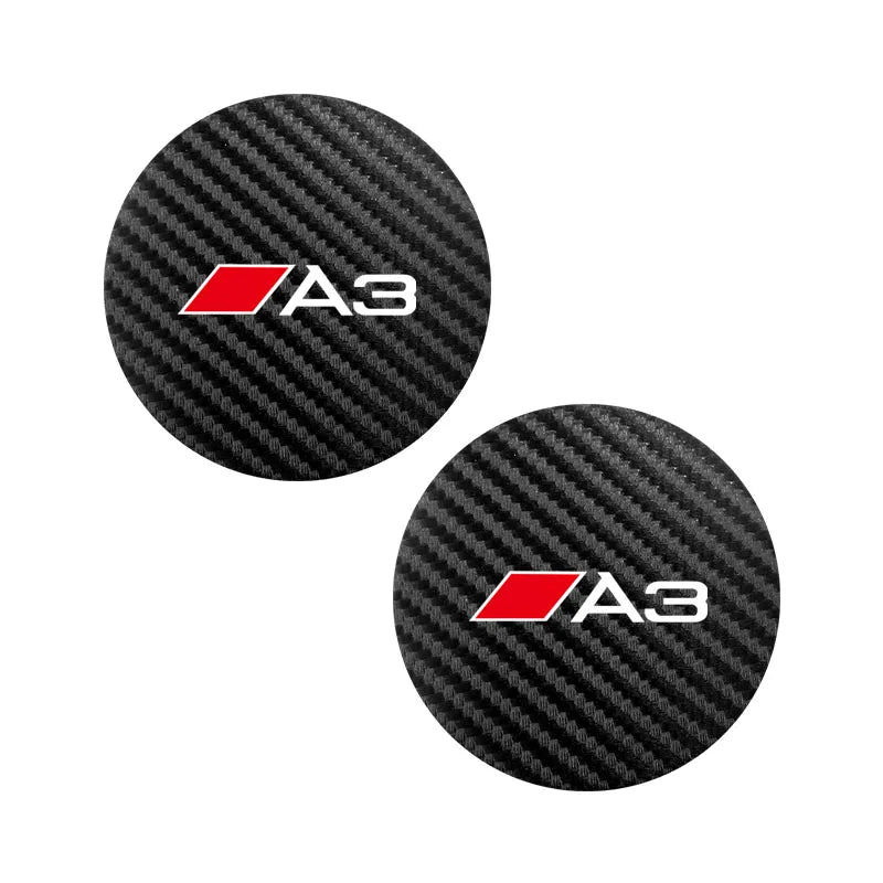 2Pcs Car Leather Coaster Mat Anti-slip Water Cup Pad For Audi A1 A3 A4 A5 A6 A7 A8 Q2 Q3 Q5 Q7 Q8 B6 B8 B9 C5 C7 TT S1 S7 S3 RS6