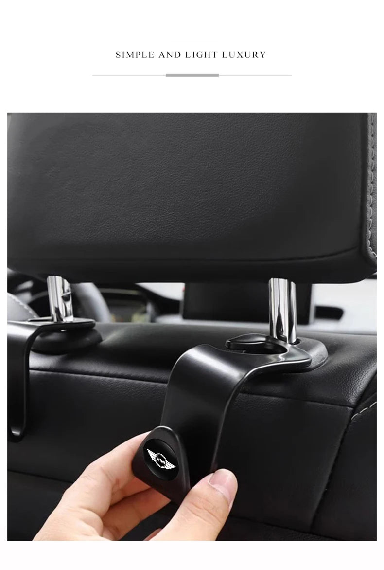 2Pcs ABS Car Styling Seat Back Hooks Accessories For MINI One Cooper JCW Countryman Clubman Cabrio Paceman Coupe Roadster Clubva