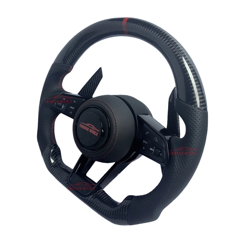 Carbon Fibre Steering Wheels For Audi A3 A4 A4L A5 A7 A8 Q5 Q7 Q8 TT R8 Suede Car Steering Wheel Car Accessories