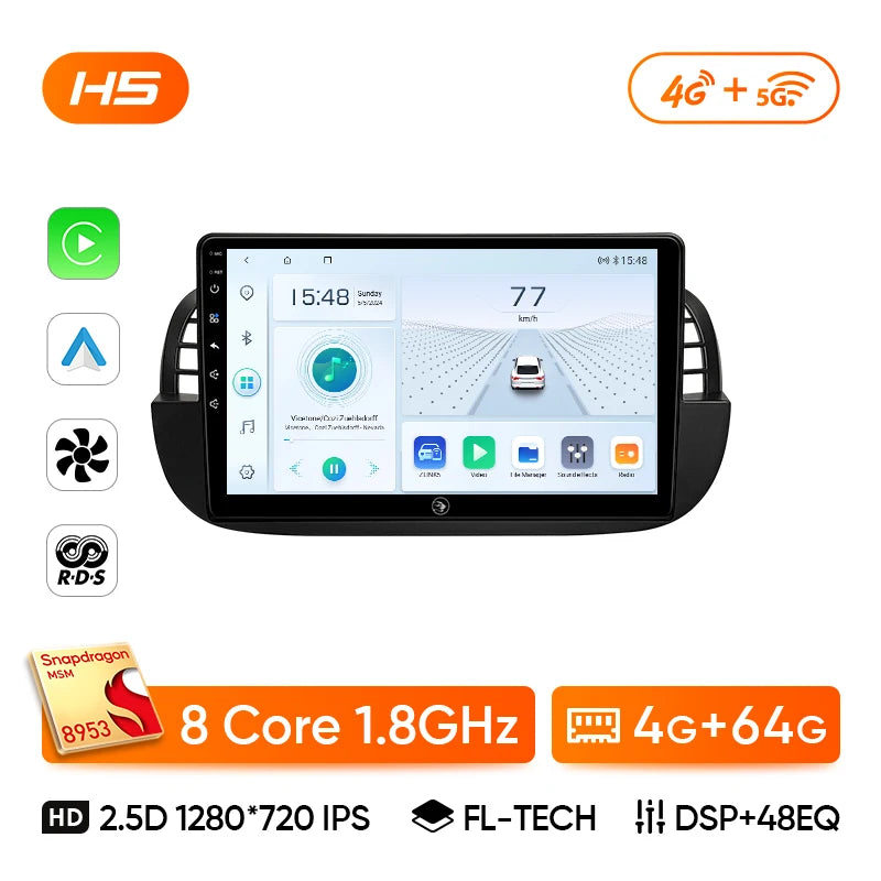 Ainavi Car Radio For Fiat 500 2010 2011 2012 2013 2014 2015 2016 2017 Wireless Carplay Android Auto Car Stereo Car Multimedia