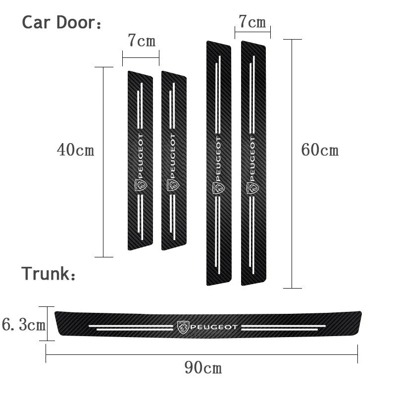 Car Accessories Car Door Sill Protector Welcome Pedal Decoration Leather Stickers For New Peugeot 206 208 207 3008 308 2008 107