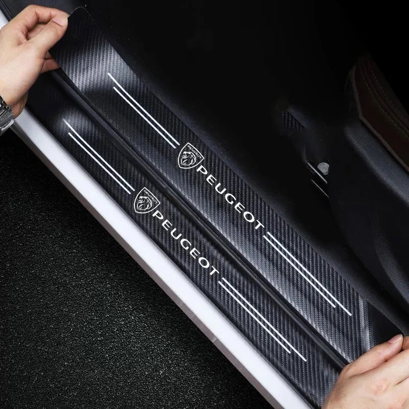 Car Accessories Car Door Sill Protector Welcome Pedal Decoration Leather Stickers For New Peugeot 206 208 207 3008 308 2008 107