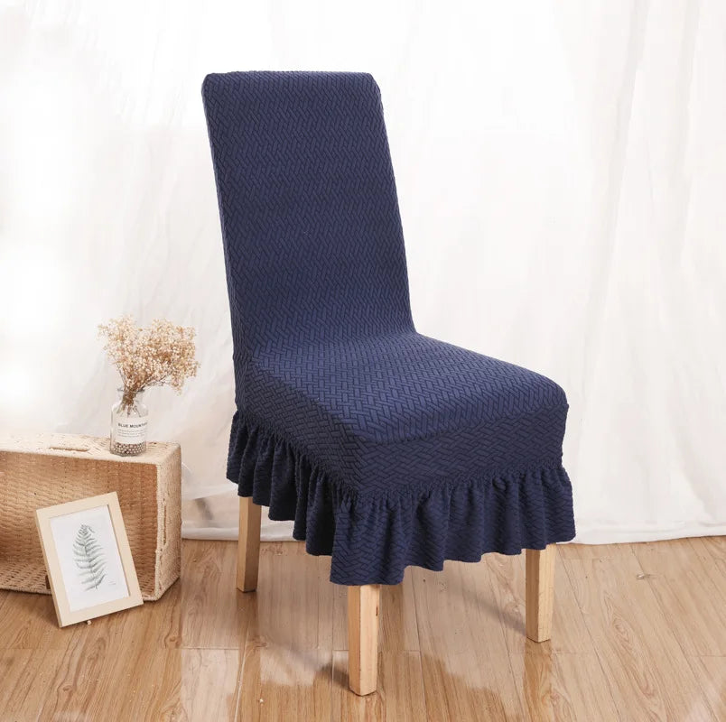 Skirt Dining Chair Cover Jacquard Elastic Soft Seat Cover Anti-dirty Stool Slipcover Suitable for Kit Pet Room Living Home Decor