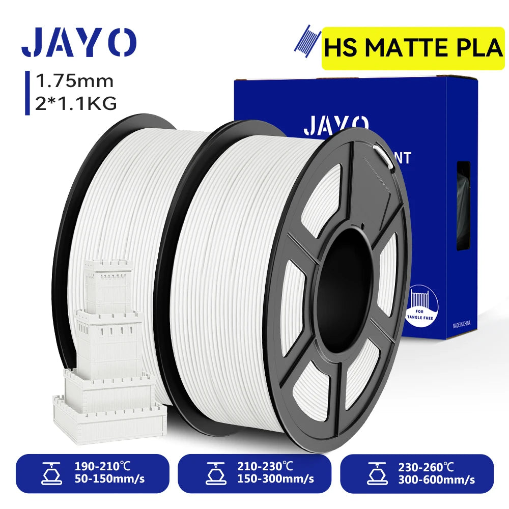 JAYO 3D PETG/ High Speed Matte PETG / PLA Classic/PLA/PLA+/HS PLA/PLA Matte/PLA Meta Printer Filament 1.75mm 3D Printer Filament