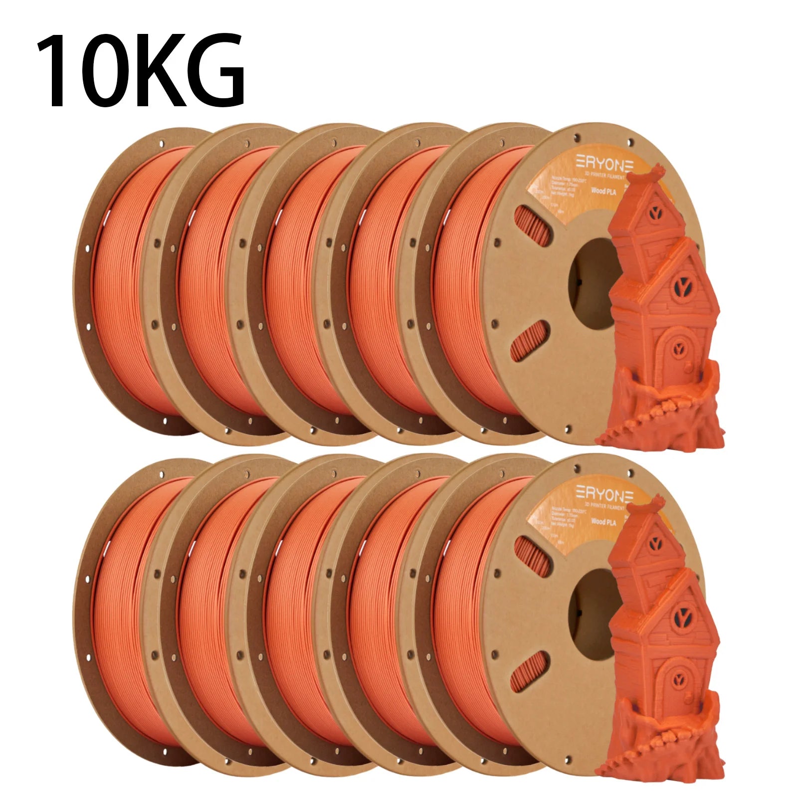 ERYONE 1kg/3KG/10KG Wood PLA Filament 3D Printer PLA Filament 1.75mm +/- 0.03mm, PLA Filament 1KG Cardboard Spool(2.2LBS)
