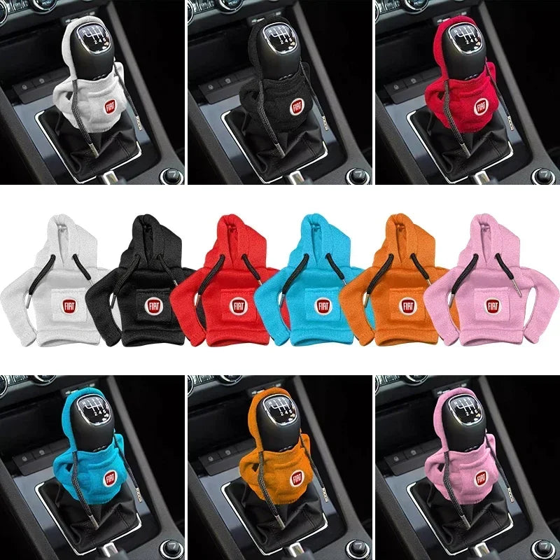 Car Gear Shift Lever Knob Sweatshirt Cover Auto Shift Cover For Fiat Abarth 500 595 124 Becquet Fiat Punto Ducato Palio Grande