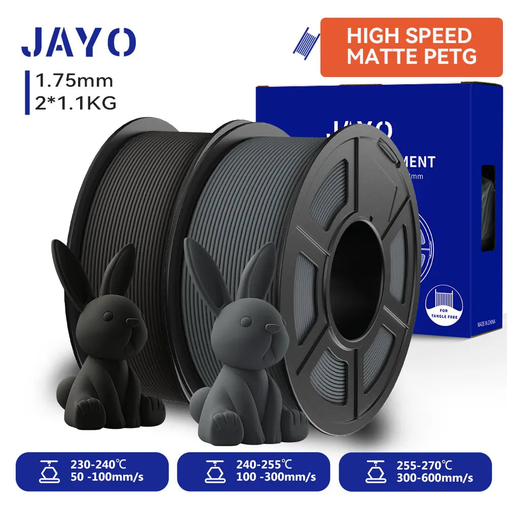 JAYO 3D PETG/ High Speed Matte PETG / PLA Classic/PLA/PLA+/HS PLA/PLA Matte/PLA Meta Printer Filament 1.75mm 3D Printer Filament