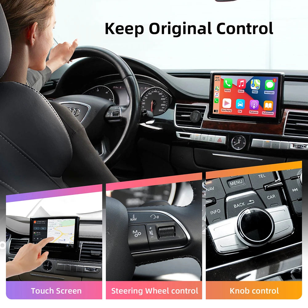 Wireless CarPlay Android auto for Audi A8 2010-2017 6.5"/7" Screen MMI 3G with CarPlay & Android Auto Retrofit Kit