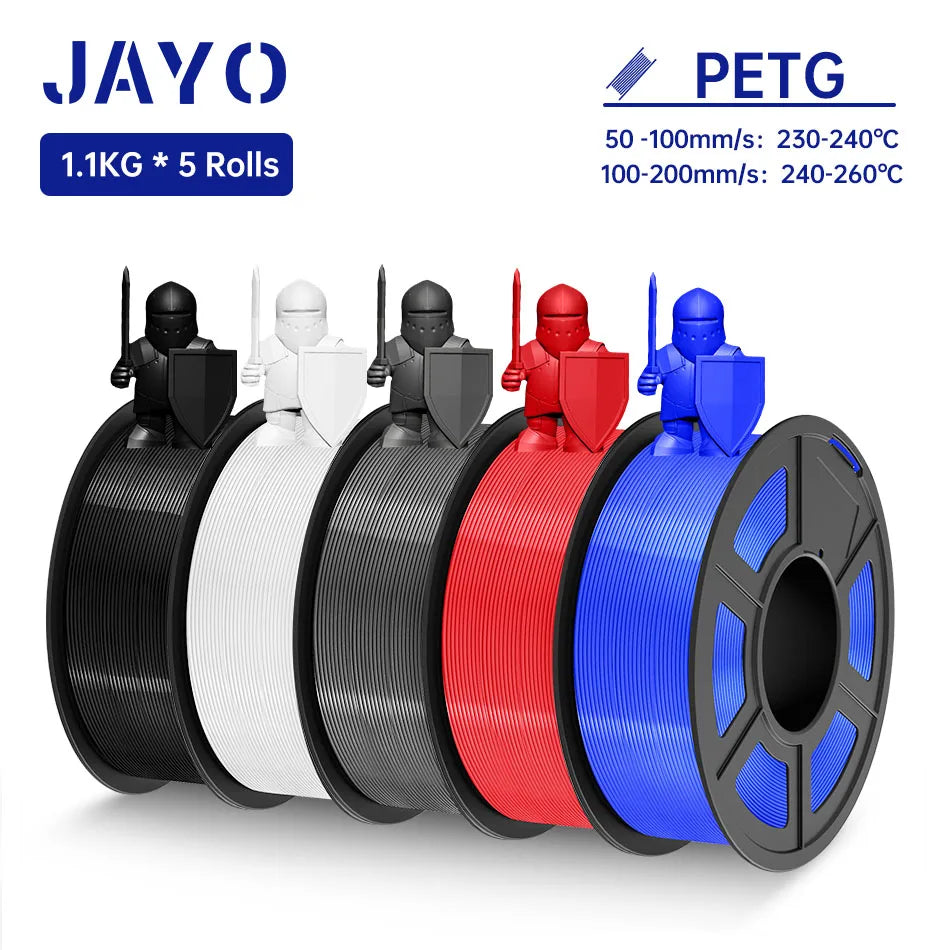 JAYO PLA / PLA Plus/ SILK PLA / PLAMeta/TPU SILK/ABS / PETG 3D Filament 1.75mm 0.65/1.1KG 3D Printer Filament PLA Rainbow 5Roll