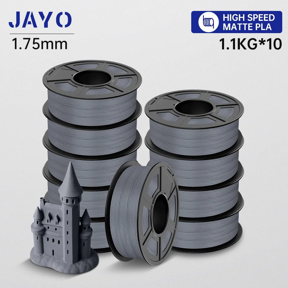 JAYO 10 Rolls 3D PETG/PLA/PLA PLUS/PLA Meta/ PLA Matte Printer Filament 1.75mm 100% No Bubble non-toxic 3D Printing Materials
