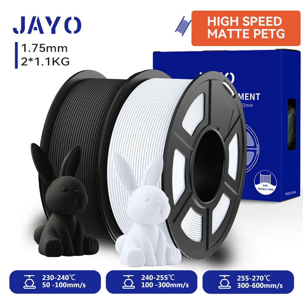 JAYO 3D PETG/ High Speed Matte PETG / PLA Classic/PLA/PLA+/HS PLA/PLA Matte/PLA Meta Printer Filament 1.75mm 3D Printer Filament