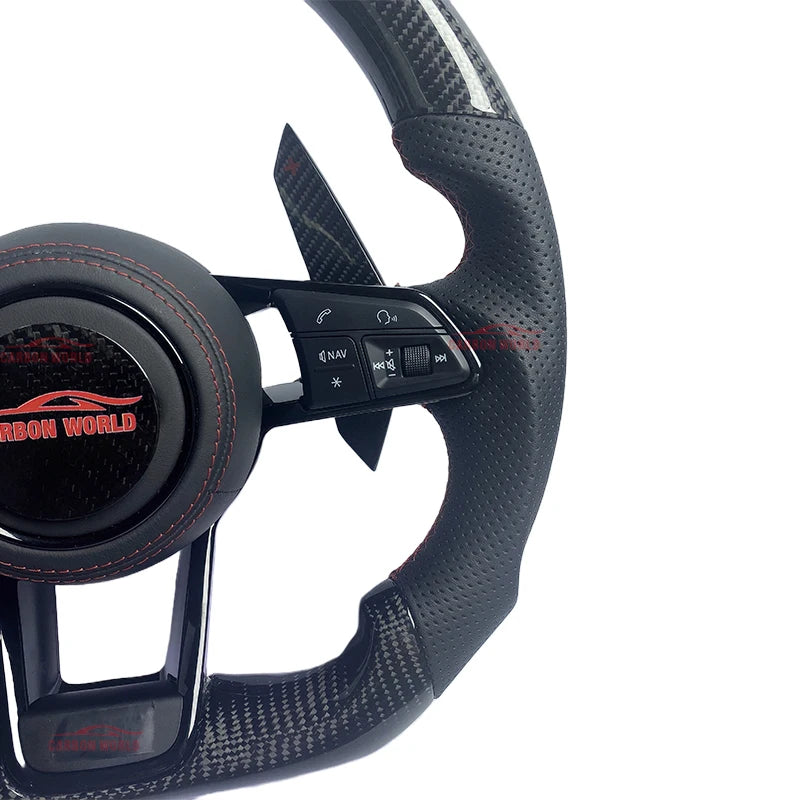 Carbon Fibre Steering Wheels For Audi A3 A4 A4L A5 A7 A8 Q5 Q7 Q8 TT R8 Suede Car Steering Wheel Car Accessories