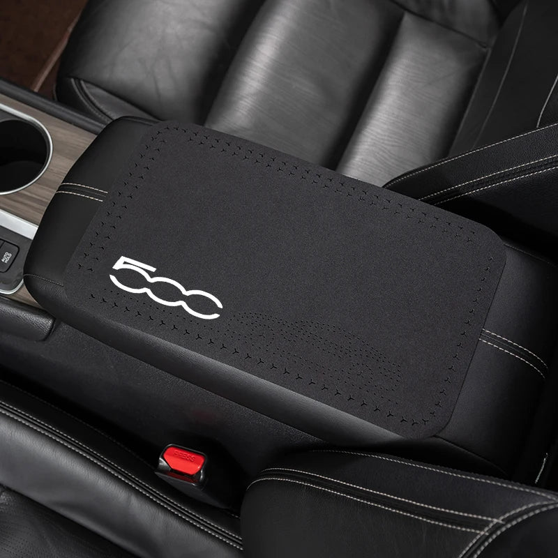 Leather Car Central Armrest Mat Console Arm Rest Seat Mat Interior for Fiat 500 500C 2012 500X 500L Abarth 695 Car Accessories