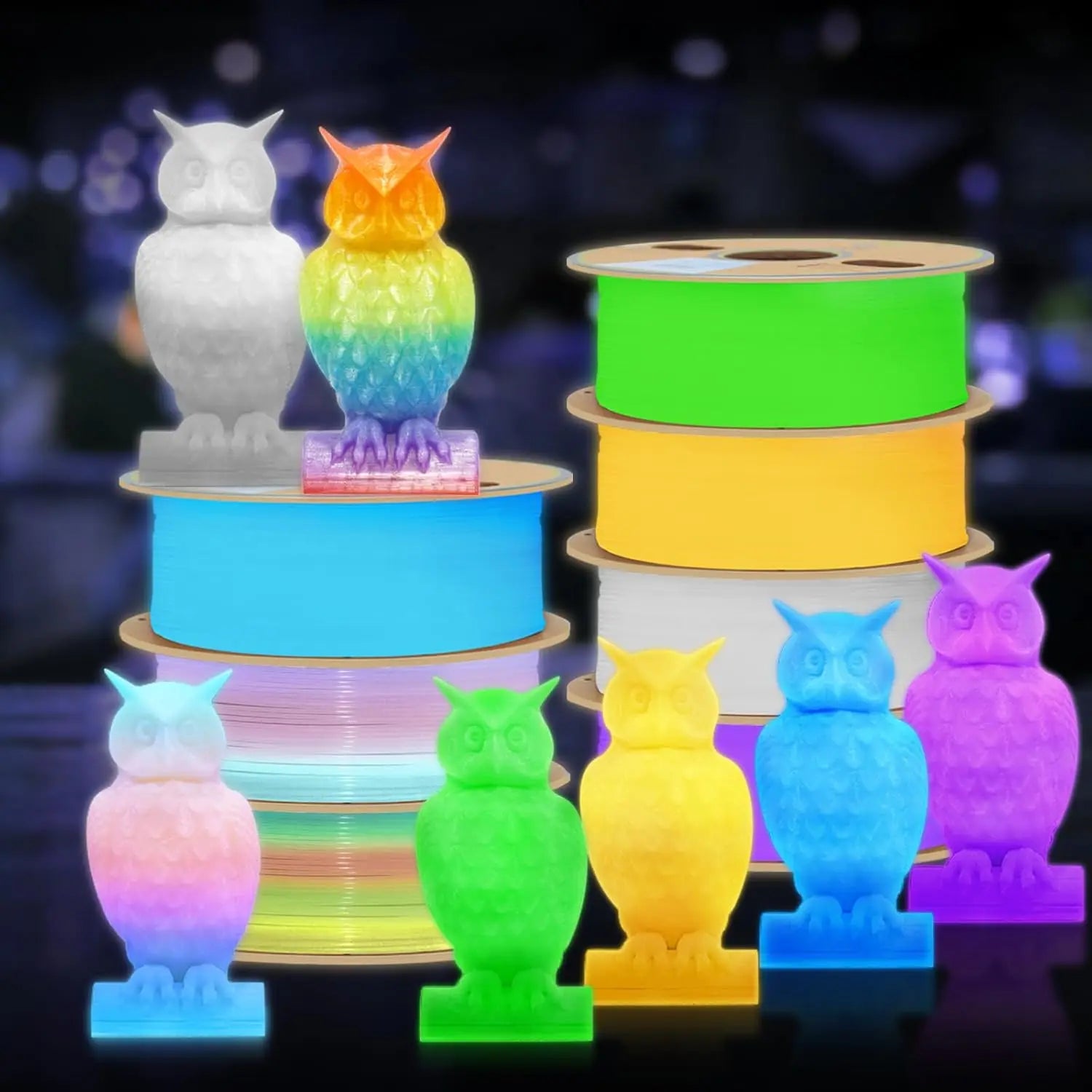 PLA glow white to rainbow 1.75mm 250g Filajoy3D 3D Printing Filament 250g Dimensional Accuracy +/- 0.03mm Change Color Gradually