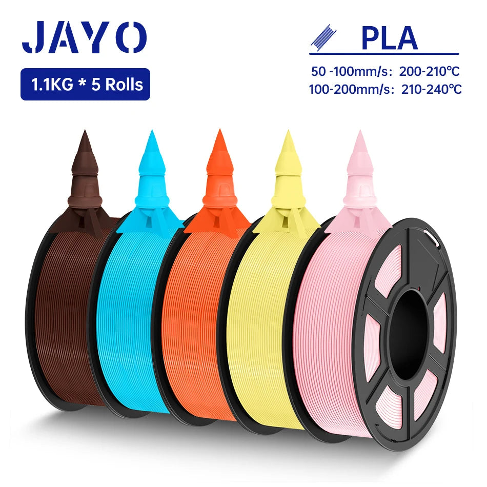 JAYO 3D Filament PLA +/PLA Meta/ PLA Matte/PLA PLUS 2.0/ PLA 1.75MM 5Rolls Coloful Neatly Wound 3D Printer Filament 1.1KG