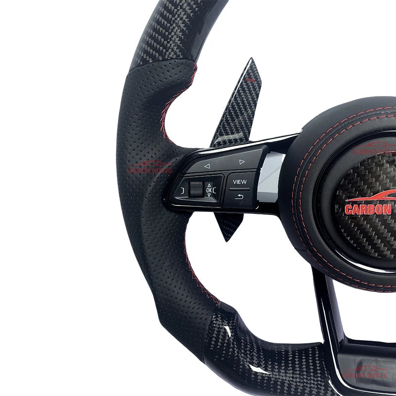 Carbon Fibre Steering Wheels For Audi A3 A4 A4L A5 A7 A8 Q5 Q7 Q8 TT R8 Suede Car Steering Wheel Car Accessories