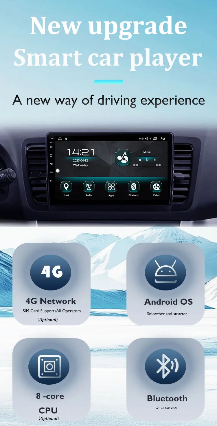Android15 For Fiat 500 2016 - 2019 Car Radio Multimedia Player Video Navigation Carplay Stereo GPS WIFI DSP Carplay Android Auto