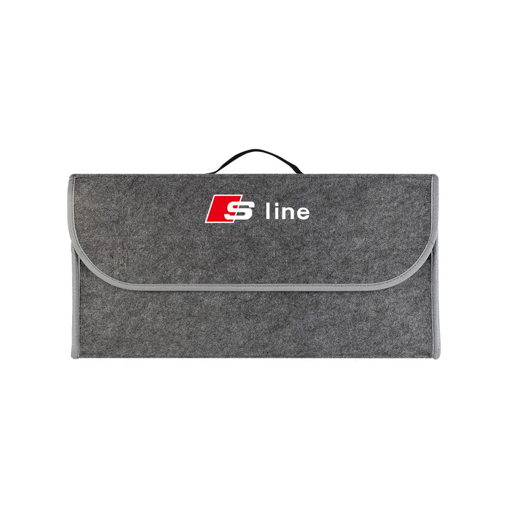 Large Capacity Car Trunk Storage Box Auto Badge Multiuse Tools Organizer Bag Folding Stowing Tidying Accessories For AUDI SLINE