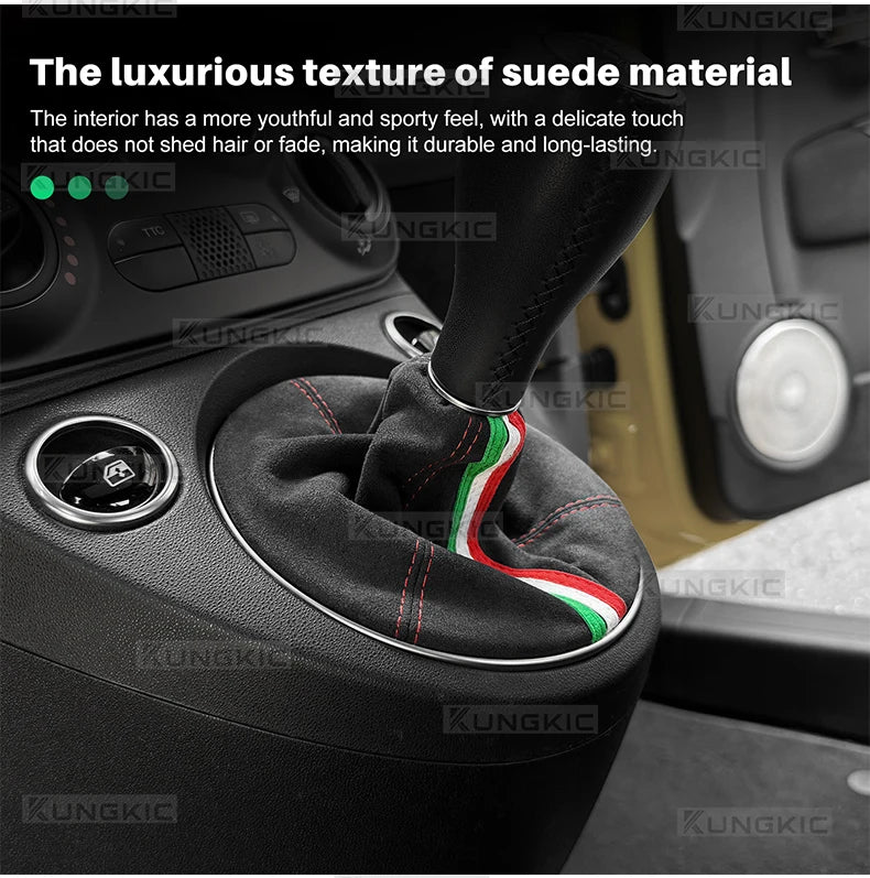 For Abarth 595 695 2016 2017 2018 2019 2020 2021 2022 2023 2024 Fiat 500 2011-2024 Manual Shifter Suede Gear Shift Boot Cover