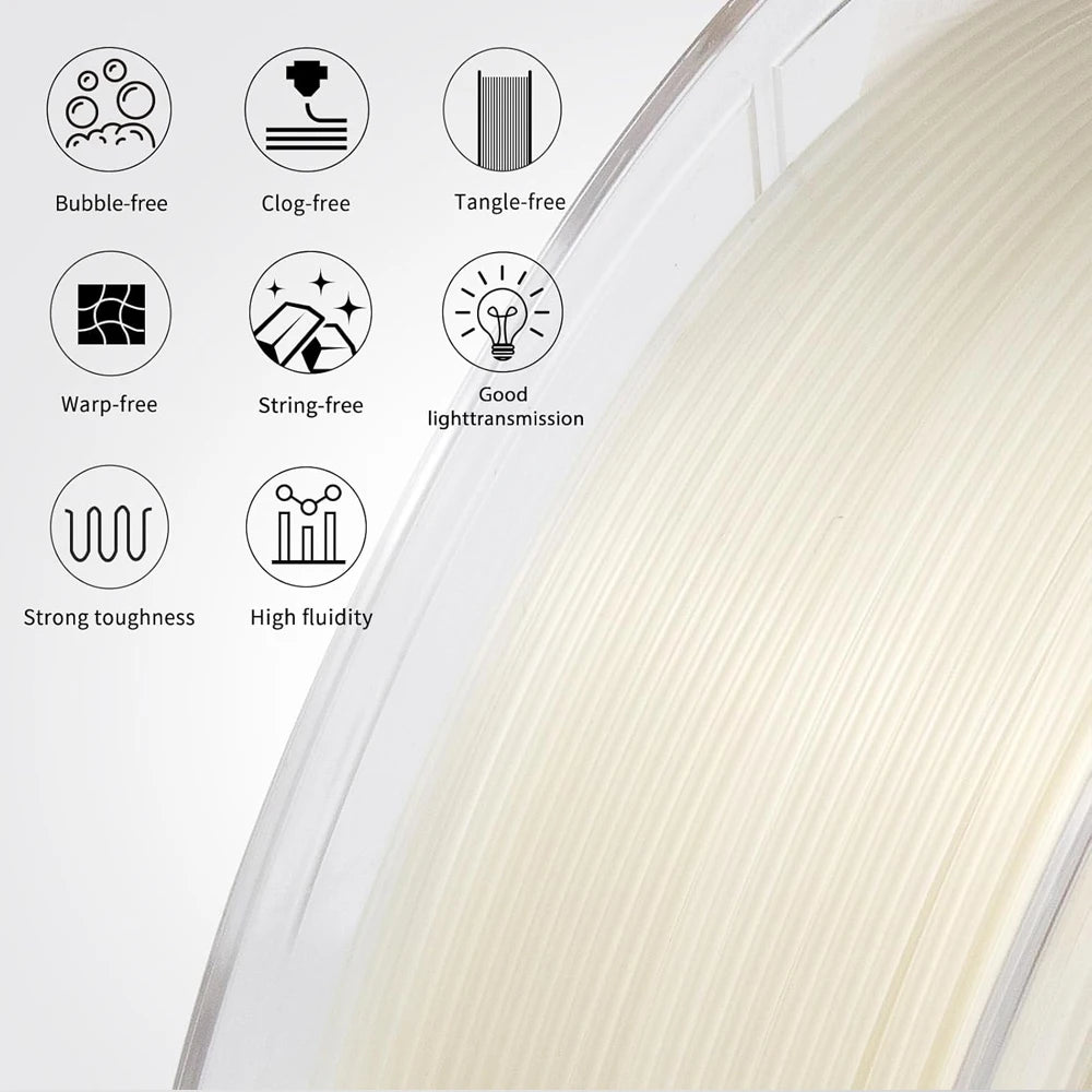 Pla Half Transparent 3D Printer Filament 250g 500g 1Kg 1.75mm Pla Half Transparent Material 3D Printer Materials Consumables