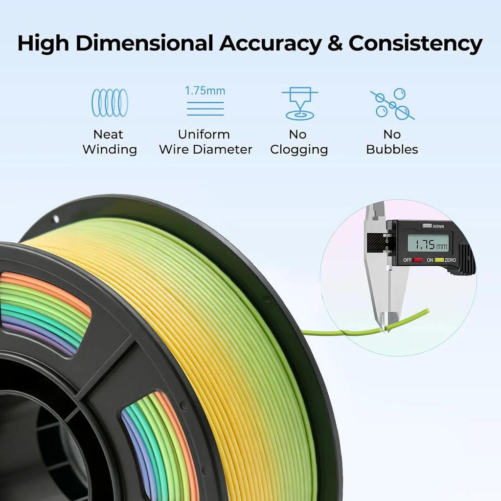 PLA Filament 1.75mm, Multicolor 3D Printer Filament, Color Gradient Change PLA, Fit Most FDM Printers, 250g (0.55lbs)