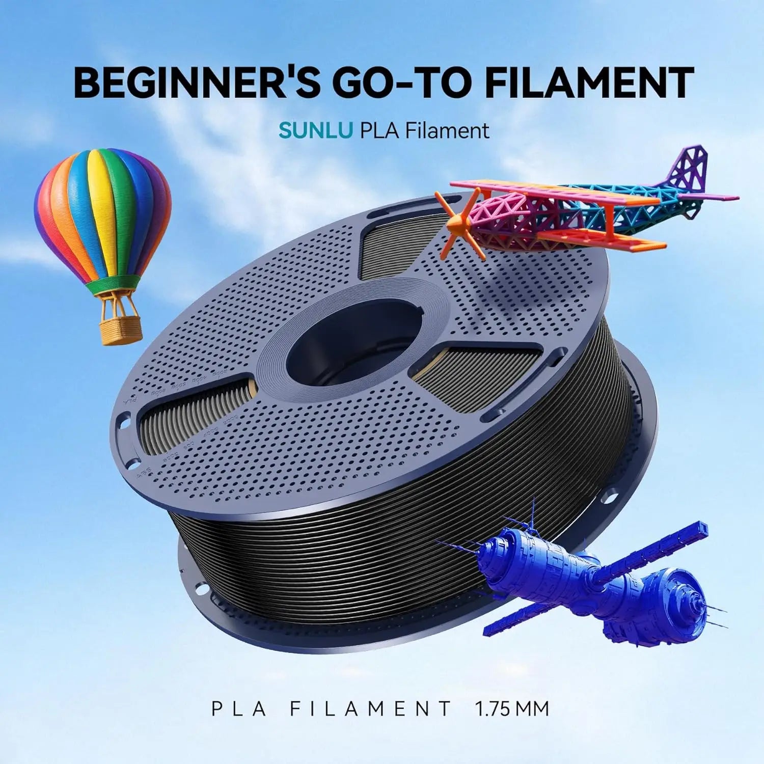 SUNLU PLA/PLA+/PETG/SILK/PLA Matte/ PLA Meta Filament 5KG 1KG/ Roll 1.75mm +/-0.02MM 3D Printer Filament Neatly Wound Filament