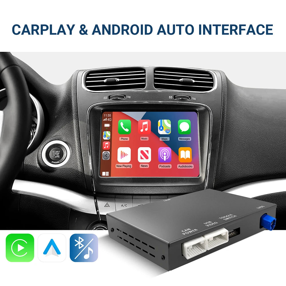 Wireless CarPlay Android Auto retrofit kit decoder box for Fiat Freemont 2013 2014 2015 2016 2017 2018