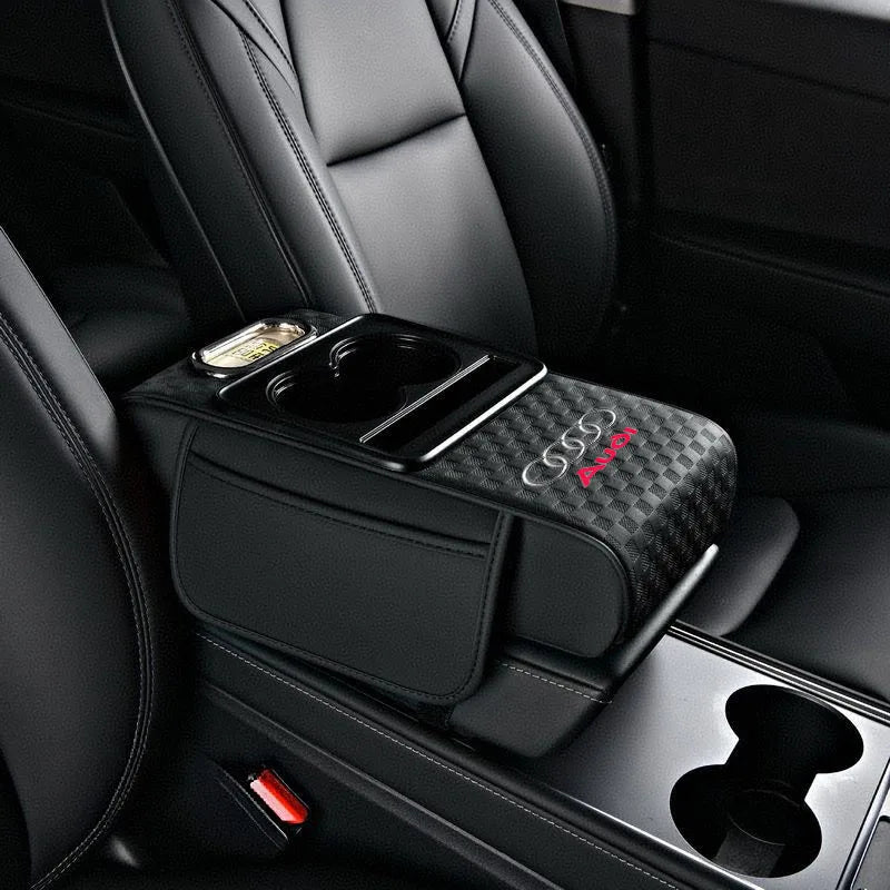 Auto Center Console Armrest Cushion With 2 Cup Holder Tissue Box for Audi A1 A3 A4 A5 A6 A7 A8 Q3 Q5 Q7 Q8 RS4 RS5 S3 S4 S5 TT