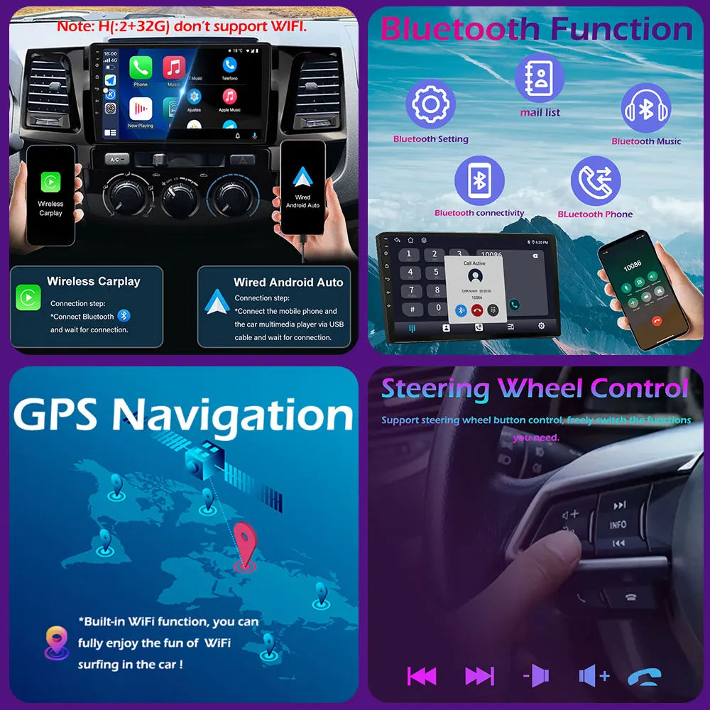 For FIAT 500 2016 2017- 2019 Android 14 Smart System Multimedia Carplay Wireless GPS Navigation DSP Stereo WIFI Accessories