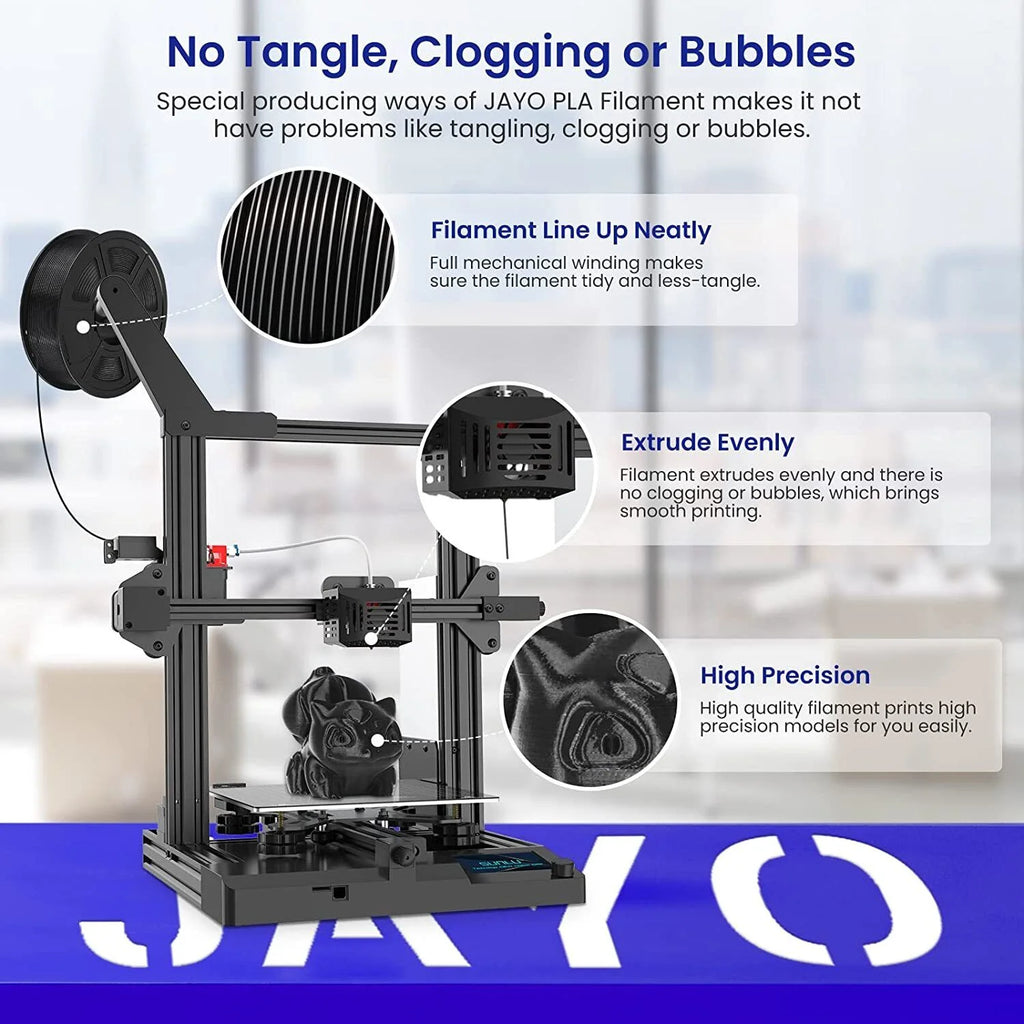 JAYO 10 Rolls 3D PETG/PLA/PLA PLUS/PLA Meta/ PLA Matte Printer Filament 1.75mm 100% No Bubble non-toxic 3D Printing Materials