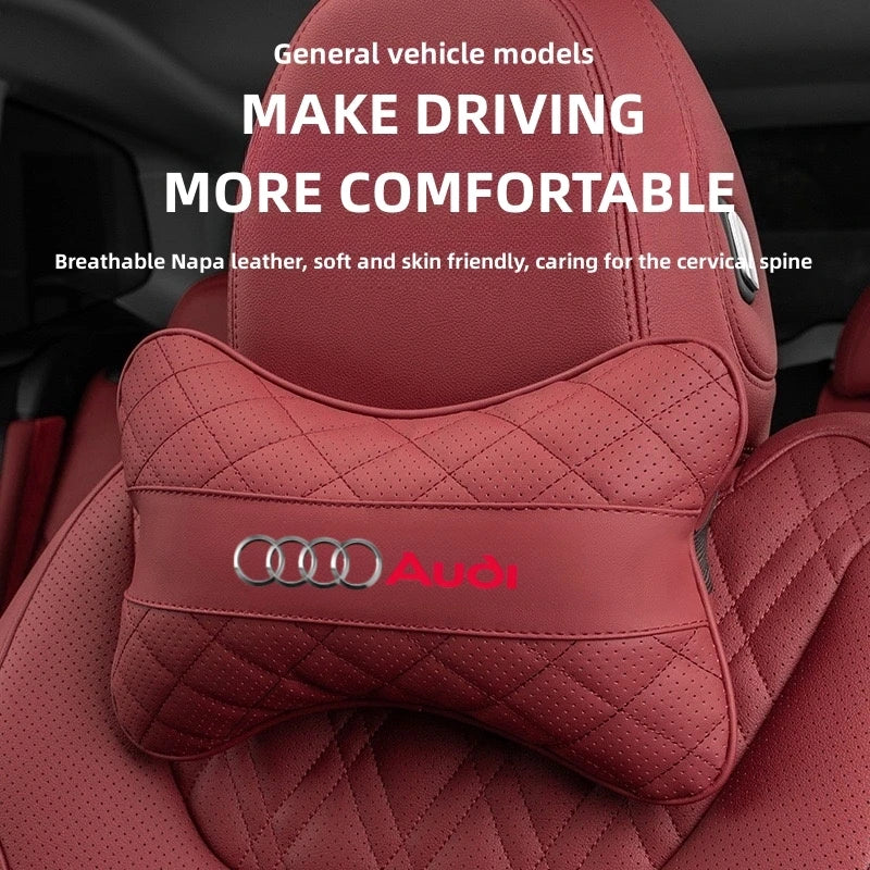 NEW Car Leather Headrest Seat Accessories For Audi A3 A4 B5 B6 B8 A3 8P 8V 8L A5 A6 C6 C5 A1 A7 A8 Q2 Q3 TT interior accessories