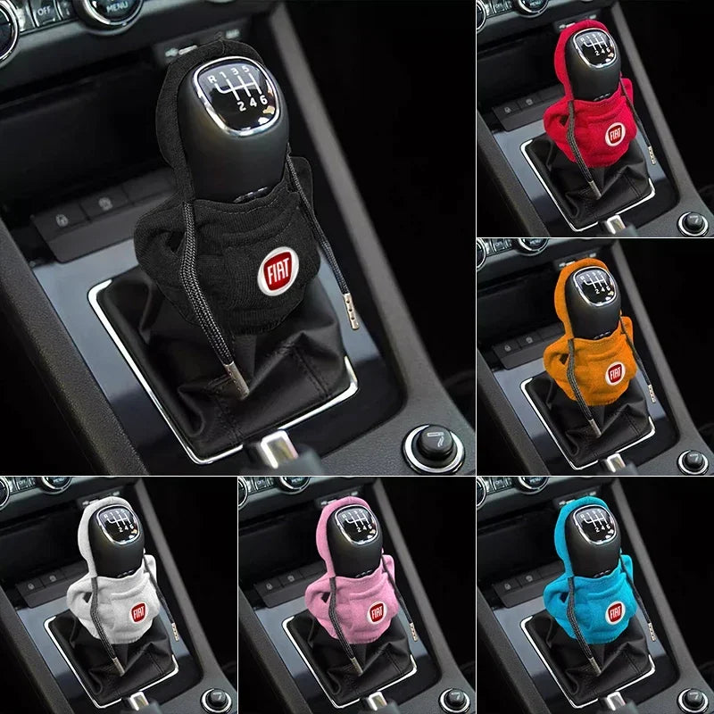 Car Gear Shift Lever Knob Sweatshirt Cover Auto Shift Cover For Fiat Abarth 500 595 124 Becquet Fiat Punto Ducato Palio Grande