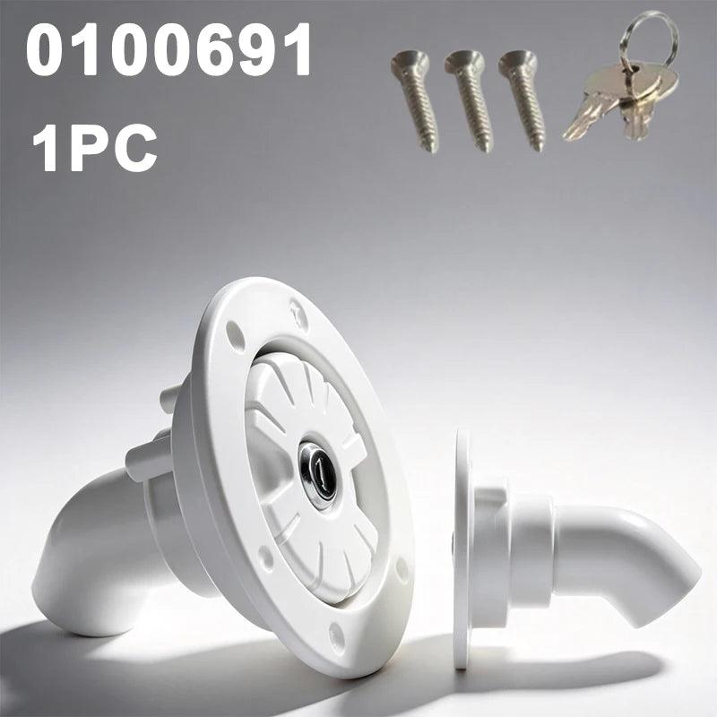 Car Accessories Black/White Round Gravity Water Inlet with Lock RV Accessories Caravan for RV Boat Camper Trailer Exterior Hatch
