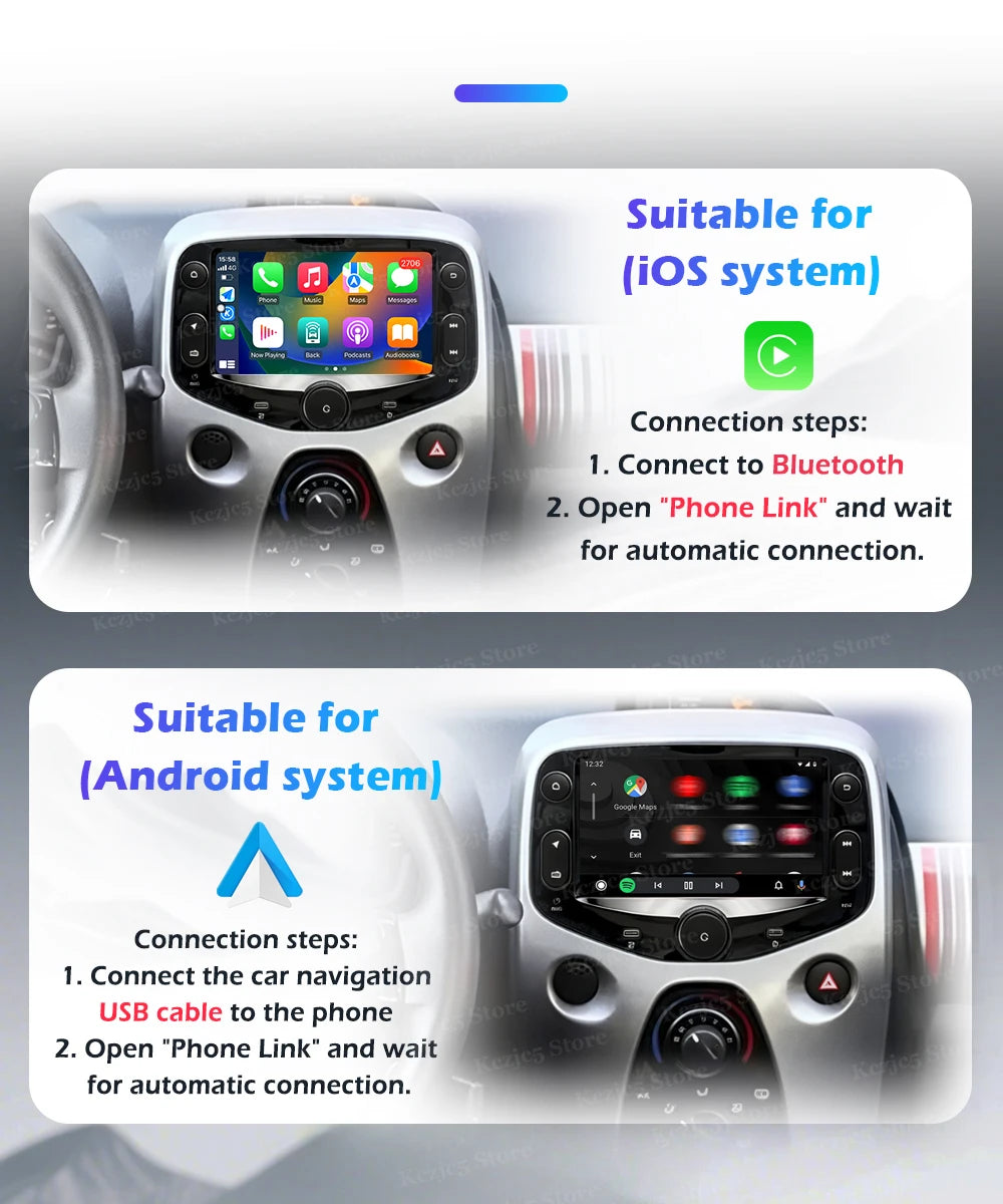 Car intelligent system For FIAT 500 2016-2019 Android 16 Navigation GPS Wireless CarPlay Car Multimedia Screen Head Unit Wifi BT