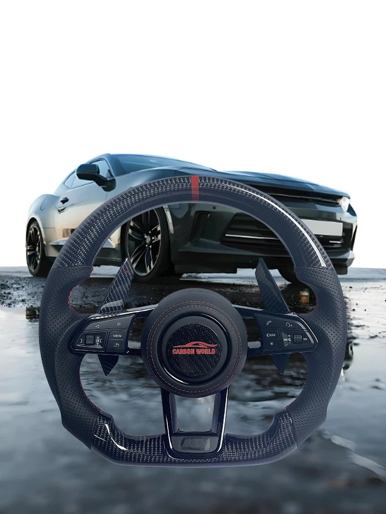 Carbon Fibre Steering Wheels For Audi A3 A4 A4L A5 A7 A8 Q5 Q7 Q8 TT R8 Suede Car Steering Wheel Car Accessories