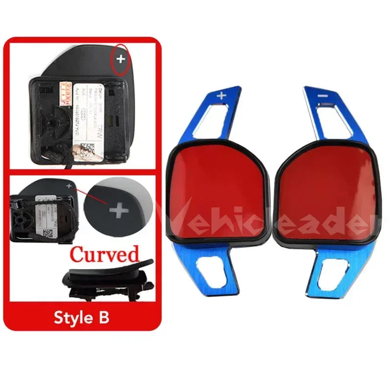 For Audi A3 8P 8V A4 B8 A5 A6 C7 A7 A8 Q3 Q5 Q7 S3 S5 S6 S7 SQ5 TT DSG Car Steering Wheel Shift Paddles Extension Shift Sticker