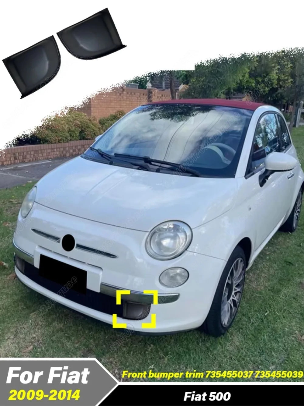 For FIAT 500 2007 2008 2009 2010 2011 2012 2013 2014 2015 Car Front Bumper Left and Right Cover Body Decoration Accessories